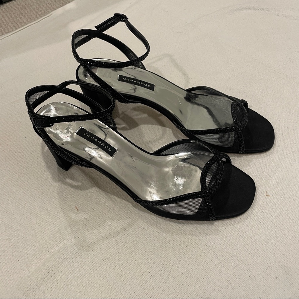 Caparros Elegant Black Strappy Heels- size 8 1/2